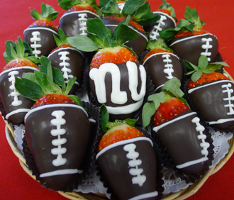 Chocolate Strawberry Footballs by Elegant Eating